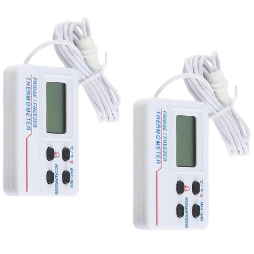 Termômetro eletrônico para geladeira/freezer doméstico com alarme de temperatura dupla e visor digital. 2