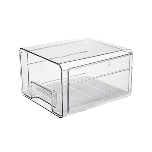 Fruit Vegetable Storage Container with Drainer, Fridge Organizer Keep Fresh Box
