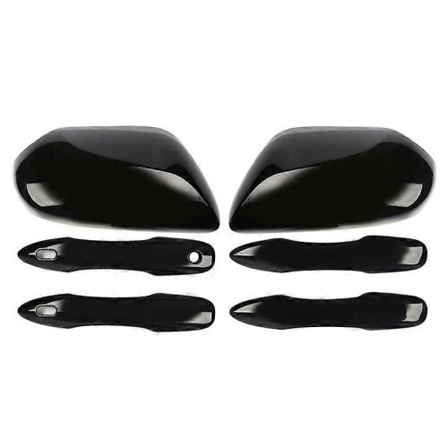 Side Door Mirror Caps + Door Handle Covers, Compatible with 2018-2023 Models, Black