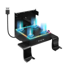 Wall Mount with Cooling Fan 3 USB Ports, for Game Controller Headphone Hanger Shelf