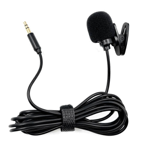 Mini Microfone de Lapela Estéreo com Fio, Conector de 3,5 mm, Compatível com Placa de Som, Câmera, PC e Desktop