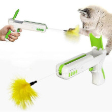 (Green) Cat Teaser Gun Interactive Cat Toy For Indoor