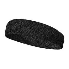 (Black) Sweatbands Sports Headband for Men & Women, Moisture Wicking Hairband Athletic Towel Headbands Cotton Head Sweat Bands