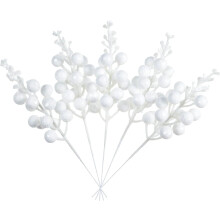 Christmas Glitter White Berry Stems 20 pcs 9.06 in