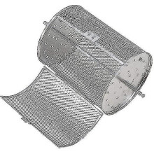 Cesto para assar no espeto giratório em aço inoxidável para fritadeira a ar.