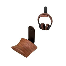 Supporto a parete in legno di noce per cuffie, ideale per studio, PC e gaming.
