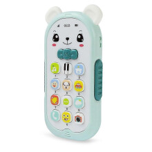 (Light blue) Cell Phone Toy With , Light Up, Music & Adjustable Volume Kids Play