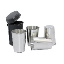4pcs 150ml Stainless Steel Outdoor Wine Glass with Cup Bag Portable Stackable Mugs