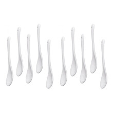 10 Pack White Porcelain Ceramic Coffee Dessert Egg Spoons
