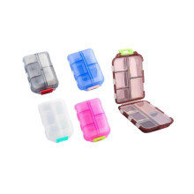 Pastillero de viaje con etiquetas, 10 compartimentos para siete días, ideal para guardar pastillas pequeñas.