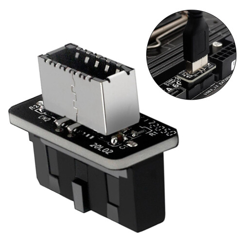 USB 3.0 to USB 3.1/3.2 Type C Front Panel Adapter Converter, EU Plug