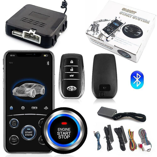 Universal Car Remote Start Stop Kit, Bluetooth App Control Engine Ignition, Trunk Release, PKE Keyless Entry Car Alarm
