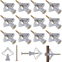 100 Pcs Plasterboard Wall Plugs Fixings Drywall Screws Anchor Anti-Rotational Expansion Tube Set