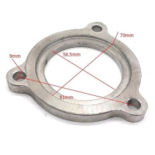 Flange de saída de turbina de 7 cm, tipo angular, compatível com Volvo 850 S70 TD04HL para conexão de tubo de 3".