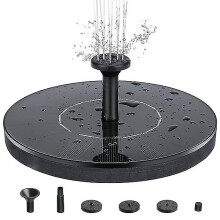 Solar Powered Water Fountain, 16 cm, Black, EU Standard