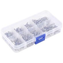 200-piece M3 stainless steel flat head high-strength self-tapping screw assortment set