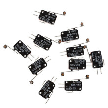 10pcs Micro Limit Switches, Long Hinge Roller Lever Arm, Snap Action