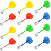 Magnetische Dartpfeile, Ersatz-Sicherheitszubehör aus Kunststoff für Dartspiele, 12er-Pack, Rot, Gelb, Grün, Blau