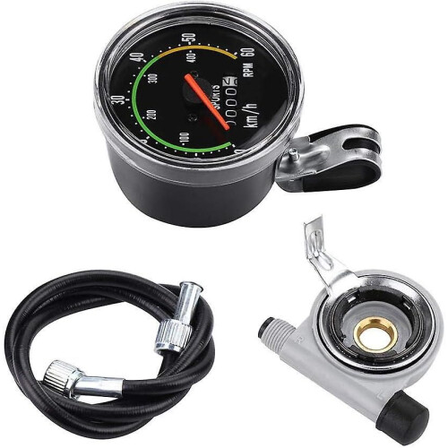 Mechanical Bike Computer 0-60km/h Speedometer Odometer With Red Pointer