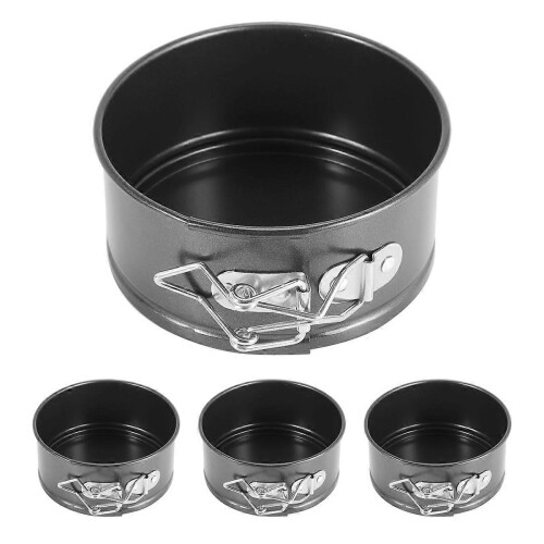 4-Piece 4-Inch Mini Springform Pan Set, Non-Stick, compatible with Mini Cheesecakes, Pizzas