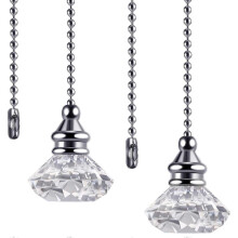 2pcs Crystal Pull Chains, 50cm Ceiling Fan Chain Extension Pendant