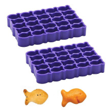 2 Goldfish Cracker Cutters, 25-Chamber Mini Goldfish Cookie Cutters compatible with Crackers
