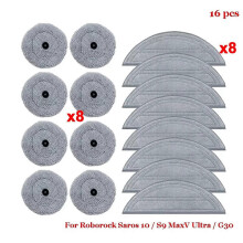 Dual Reusable Replacement Mop Cloth Pads compatible with Roborock Saros 10 / S9 MaxV Ultra Robot Vacuum Cleaner