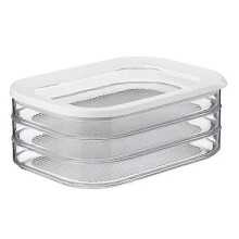 1.6L Storage Container with 3-tier meat compartment, airtight lid, not dishwasher safe