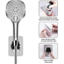 Shower Holder, Self Adhesive Detachable Wall Mounted Shower Head Holder with Adjustable Angle, Waterproof, Heavy Duty, Wall Mounted for Bathroom Hotel