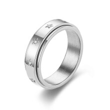 20.7mm Silver Star Antistress Ring