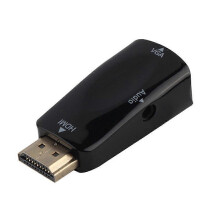 Adattatore convertitore video da HDMI maschio a VGA femmina 1080P con cavo di uscita audio da 3,5 mm
