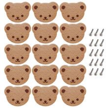 15pcs wooden furniture handles bear drawer cabinet handles compatible with children's chest of drawers
