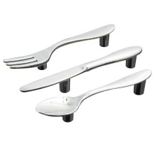 3 Silver Kitchen Cabinet Drawer Handles for Knife Fork Spoon