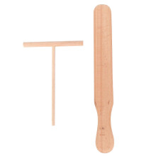 2-piece Pancake Cooking Utensil Set: Wooden Crepe Spatulas and Spreader compatible with Batter Distribution