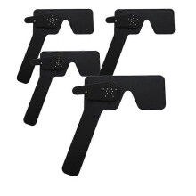 Conjunto de 4 dispositivos pretos para fechar os olhos, compatíveis com oftalmologistas, ortoptistas e óticos, para uso em exames de vista.