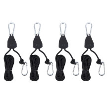 Conjunto de 4 suportes ajustáveis com catraca para luzes de cultivo, compatíveis com luminárias de jardinagem.