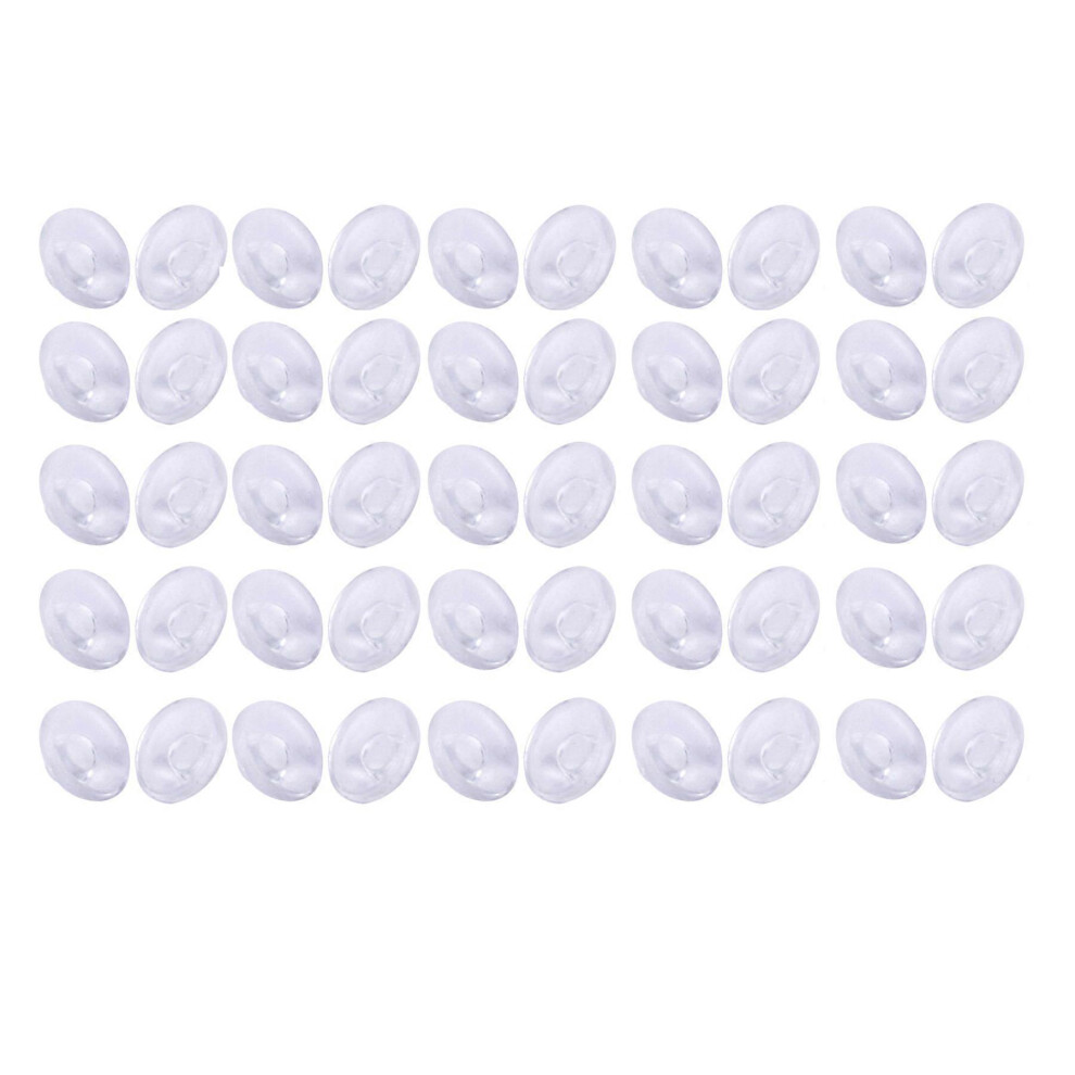 25 Pairs 9mm Round Push-in Silicone Eyeglass Nose Pads