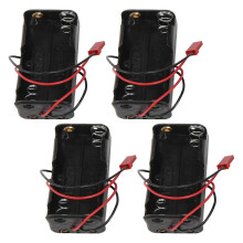 4 pcs 6V 4XAA Battery Cases with JST Connectors, compatible with HSP Redcat 1/8 1/10 RC Ni