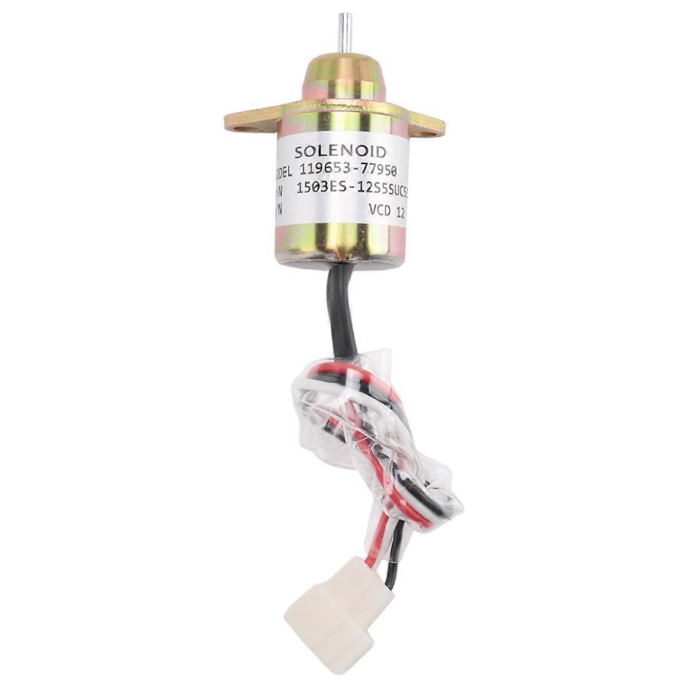 12V Engine Fuel Shut-Off Solenoid Valve Compatible With Yanmar 119653-77950 3580335088081