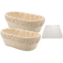2 Packs 10-inch Oval Bread Proofing Baskets Dough Trays compatible with Bakers