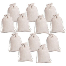 12 small cotton silk drawstring bags, reusable muslin bags compatible with gifts, sweets, badges, jewelry