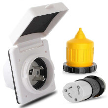 Kit de Conexão de Energia para Veículos Recreativos de 30A 125V NEMA L5-30P L5-30R Macho/Fêmea com Proteção para Cabos Náuticos