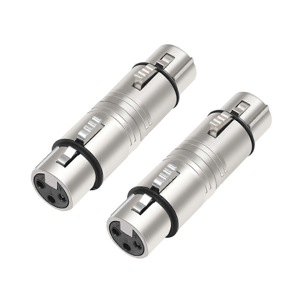 2 Pack 3-Pin Xlr Female To Female Gender Changer Connector Compatible With Microphone 3238181766348