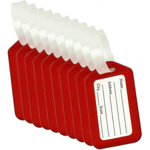 10x Red Luggage Tags for Suitcases Labels Suitcase Tag