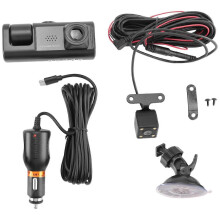3-Camera Lens 3-Channel Car DVR HD 1080P Front Rear Indoor Dash Cam Video Recorder with Night Vision
