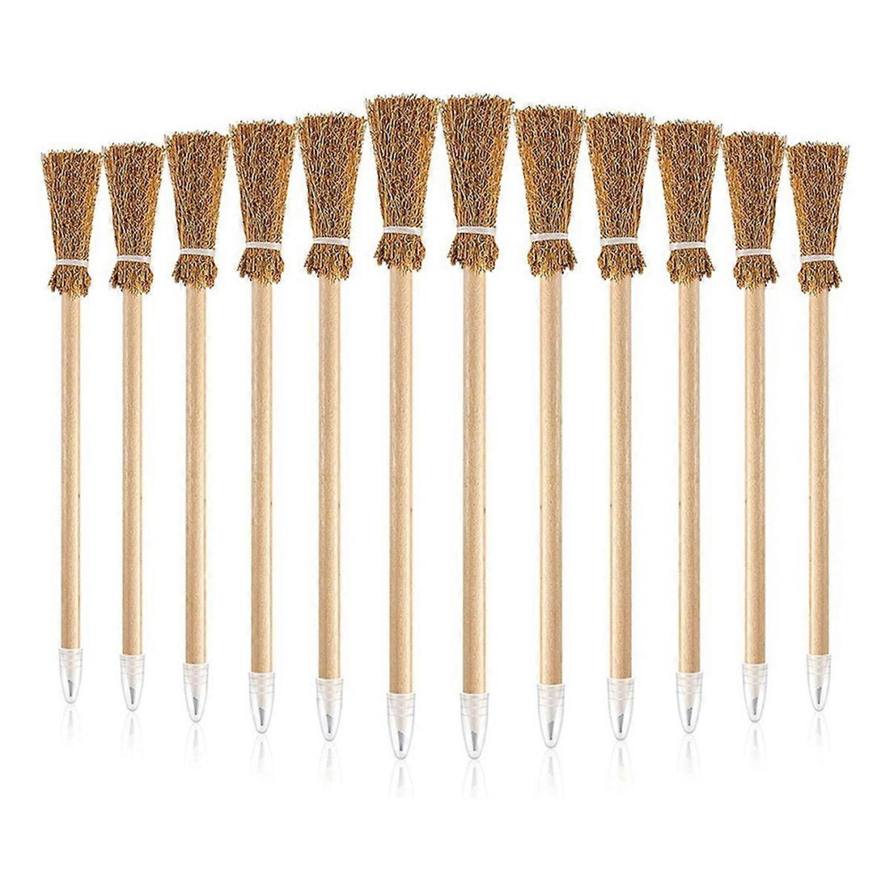 12pcs Witch Broom Ballpoint Pens compatible with Halloween Party Favors