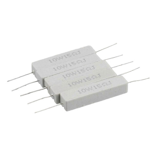 5 τεμάχια κεραμικής αντίστασης τσιμέντου 10W 15 Ohm 5% με περιέλιξη σύρματος