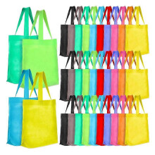 50 Pcs Multicolored Reusable Non-Woven Tote Gift Empty Bulk Fabric Bags