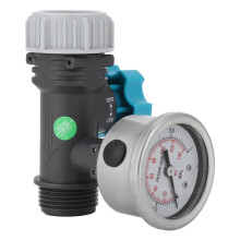 G3/4 inch verstelbare waterdrukregelaar met manometer voor irrigatie in kassen en tuinen.