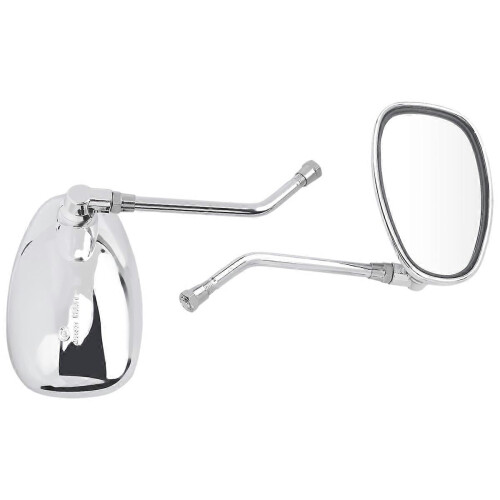 Universal Chrome Motorcycle Handlebar Mirrors, 10mm Diameter 2